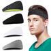 MIZOK Mens Sport Headband (4 Pack) - Lightweight Headbands for Men Sweat Band Moisture Wicking Head Band Sweatband for Helmet Gym Accessories for Training Boxing Tennis Unisex Hairband