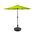 GARDEN 9 Ft Solar LED Patio Umbrella with Black Round Base Weight Included Lime Green