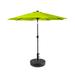 GARDEN 9 Ft Solar LED Patio Umbrella with Black Round Base Weight Included Lime Green