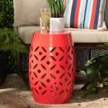 Baxton Studio Hallie Modern and Contemporary Red Finished Metal Outdoor Side Table