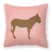 Cotentin Donkey Pink Check Fabric Decorative Pillow