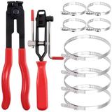 Yous Auto 10Pcs CV Joint Boot Clamp Pliers with CV Boot Clamps Kit Ear Boot Tie Pliers Car Band Tool Kit CV Joint Banding Tools for Most Cars