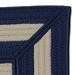 6 x 8 Navy Blue and Beige Fresh Geometric Patterned Outdoor Area Throw Rug