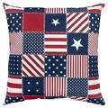 HomeRoots 403552 American Flag Indoor & Outdoor Throw Pillow Blue & Red