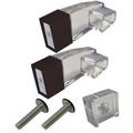 Clear Acrylic Towel Bar Brackets with Oil Rubbed Bronze Sleeve and Clear Acrylic Finger Pull - Kit