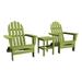 DuroGreen Folding Adirondack Chair Set Made With All-Weather Tangentwood 2 Chairs 1 Side Table Oversized High End Patio Furniture for Porch Lawn Deck No Maintenance USA Made Lime Green