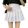 Women Girls High Waist Mini Skater Skirt Flared Casual Pleated Short Skirt School Uniform Pleated Skater Tennis Skirt with Lining Shorts A-line Mini Skirt