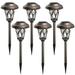 GIGALUMI Solar Pathway Lights 6 Pack Metal Automatic Solar Yard Lights for Garden Patio and Walkway