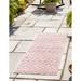 Unique Loom Osage Indoor/Outdoor Trellis Textured Rug Pink 2 x 8 Runner Textured Trellis Modern Perfect For Bathroom Hallway Mud Room Laundry Room