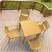 Compamia Artemis 5 Piece Square Resin Patio Dining Set in Brown