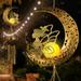 Moon Fairy Wind Chimes Outdoor Crackle Glass Ball Solar Wind Chimes Lights Memorial Gifts for Women Birthday Sympathy Gifts Gardening Decoration