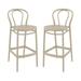 Home Square Contemporary Indoor Outdoor Bar Stool in Taupe - Set of 2