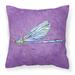 Carolines Treasures 8865PW1414 Dragonfly on Purple Canvas Fabric Decorative Pillow 14Hx14W multicolor