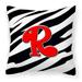 Carolines Treasures CJ1024-RPW1414 Letter R Initial Monogram - Zebra Red Fabric Decorative Pillow 14Hx14W multicolor