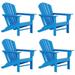 Portside Classic Outdoor Adirondack Chair (Set of 4) in Pacific Blue