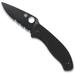 Spyderco Tenacious G-10 Knife Black Handle Black Blade Combination Edge