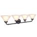 Aspen Creative 62148 Four-Light Metal Bathroom Vanity Wall Light Fixture 6-1/2 Wide Transitional Design in Oil Rubbed Bronze with Frosted Glass Shade