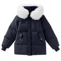 Lovskoo 2024 Womens Winter Coats Quilted Jacket Long Sleeve Outerwear Cotton Padded Jacket Solid Color Collared Jacket Black