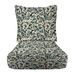 RSH DÃ©cor Indoor Outdoor Foam Deep Seating Cushion Set 23 x 24 x 5 Seat and 23 x 19 x 3 Back Cranston Dune Blue Floral