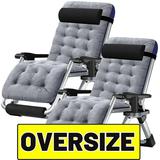 Slsy XL Zero Gravity Chair Oversized XL 2 Packs Folding Lounge Chair Patio Recliner Folding Reclining Chair with Removable Mattress Cup Holder Adjustable Headrest