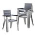 Inval Madeira Patio Outdoor Dining Chair Set of 4 Gray/Slate