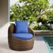 Flora Outdoor Dark Brown Armchair with Cushions and Pillow