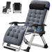 Slsy Zero Gravity Chair Lawn Recliner Reclining Patio Lounger Chair Folding Portable Chaise with Reversible Soft Cushion Cup Holder Headrest