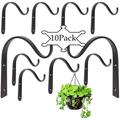 OUSITAI Iron Wall Hooks Metal Lantern Bracket Decorative Coat Hook for Hanging Lantern Bird Feeders Wind Chimes Plant Planter Coat Indoor Outdoor Rustic Home Decor 10Pack 1.6 Inches