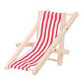 NUOLUX 1Pc Beach Chair Model Mini Outdoor Ornament Stripe Recliner Miniature Play House Accessory for DIY (Red)