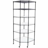 Clearance! 6 Tiers Corner Shelf Metal Storage Wire Shelving Unit Corner Rack Corner Shelving Free Standing Corner Storage Rack Display with Wheels 26.77 x 26.77 x 70.87