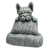 Statue Garden Welcome Sign Decoration Resin Craft Animal Welcome Sculpture Ornament for Yard 4.3x4.3x5.9 Inch