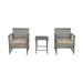 WestinTrends Melvi 3 Piece Wicker Patio Furniture Sets All Weather PE Rattan Chair Bistro Set Outdoor Patio Conversation Set Gray and Beige