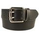 42-46 inch (XL), Black, Nickel Plated Solid Brass Double Prong Buckle Mens Quality 1.5" Wide Leather Belt Made In UK