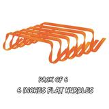 New- Set of 6 Flexible Flat Step Agility Hurdle by martini SPORT - 6 inches - Orange