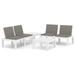 vidaXL Patio Furniture Set Outdoor Table and Bench Conversation Set Plastic