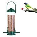 Metal Bird Feeder Tube Hanging Feeders Wild Bird Seed Feeder Aluminum Bird Feedersï¼ŒTransparent with Steel Hanger Weatherproof Great for Attracting Birds Green