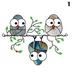 Bird Series Suncatcher Cartoon Cute Birds with Big Eyes Hanging Wall Ornament Birds on A Wire Home Garden Decoration New