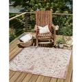 Unique Loom Coba Indoor/Outdoor Aztec Rug Rust Red/Ivory 7 10 Square Border Tribal Perfect For Patio Deck Garage Entryway