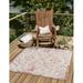 Unique Loom Coba Indoor/Outdoor Aztec Rug Rust Red/Ivory 7 10 Square Border Tribal Perfect For Patio Deck Garage Entryway