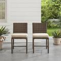 Crosley Furniture Bradenton 2-Piece Outdoor Chair Set Wicker Dining Patio Chairs for Deck Backyard