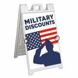 Military Discounts (24 X 36 ) Deluxe A-Frame Signicade Includes 2 Removable Panels & Stand