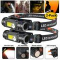 Xhy LED Headlamp 2-Pack Rechargeable Head Lamp 1000 Lumen Super Bright Flashlights Adjustable Headband for Adults and Kids - Waterproof Hiking & Camping Headlight