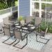 Sophia & William 7-Piece Metal Outdoor Patio Dining Set with Rectangle Metal Table & Textilene C-spring Motion Chairs