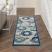 Nourison Aloha Indoor/Outdoor Floral Contemporary Blue/Grey 2 x 6 Area Rug (2 x 6 )