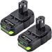 3.0Ah 2 Packs 18 Volt P108 P102 Battery Replacement for Ryobi 18V Battery Lithium One+Plus P103 P104 P105 P107 P108 P109 P190 P122 for 18V Batteries Cordless Power Tools