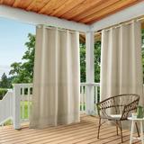 Exclusive Home Cabana Solid Indoor/Outdoor Light Filtering Grommet Top Curtain Panel Pair 54 x108 Taupe