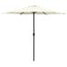 Dcenta Garden Umbrella with Aluminum Pole Folding Parasol Sand White for Patio Backyard Terrace Poolside Lawn Supermarket Outdoor Furniture 106.3in x 96.9in (Diameter x H)