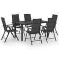 vidaXL Patio Dining Set Black Outdoor Garden Chair 3/5/7/9 Piece Multi Sizes