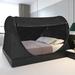 EighteenTek Indoor Bed Tent Privacy Pop up Full Size Charcoal Black