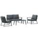 Outsunny 4 Piece Patio Furniture Set Aluminum Conversation Set Dark Grey